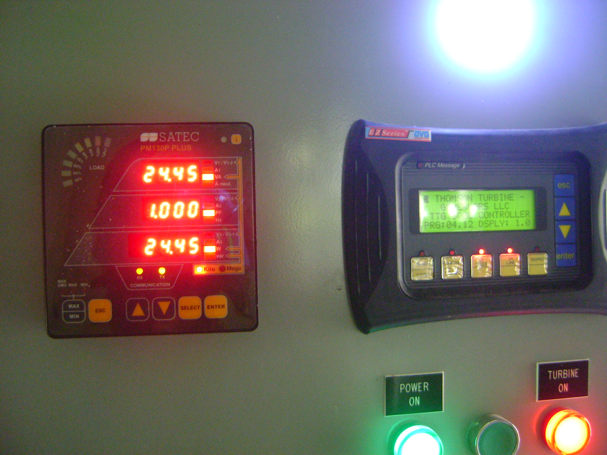 Turgo hydro turbine control panel, Dominican Republic