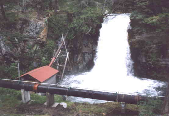 Waterfall and old power house.