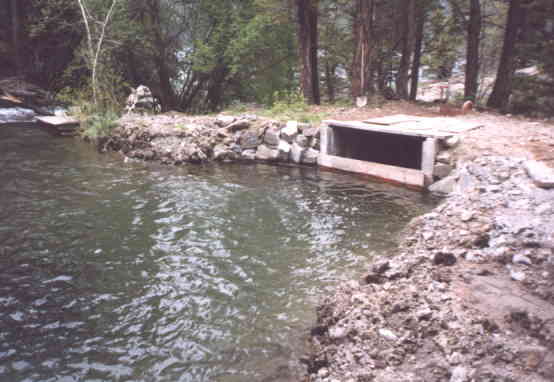 The intake pond settels out any sediment before enteriing the penstock.